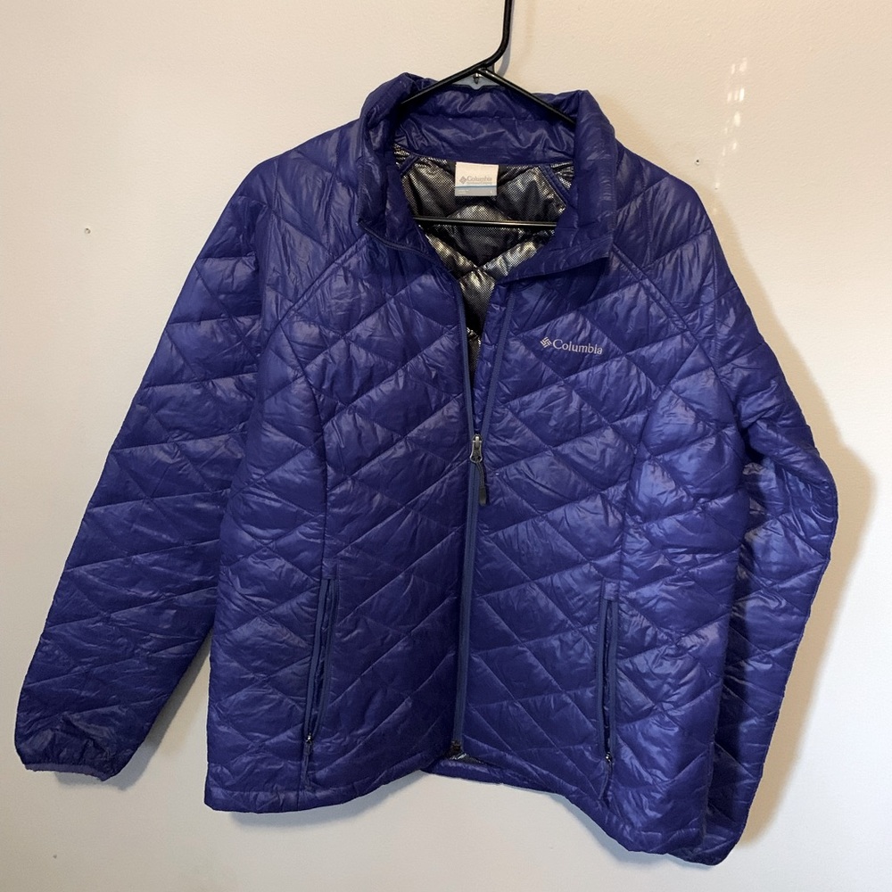 Columbia Blue Quilted Puffer Jacket Size Large